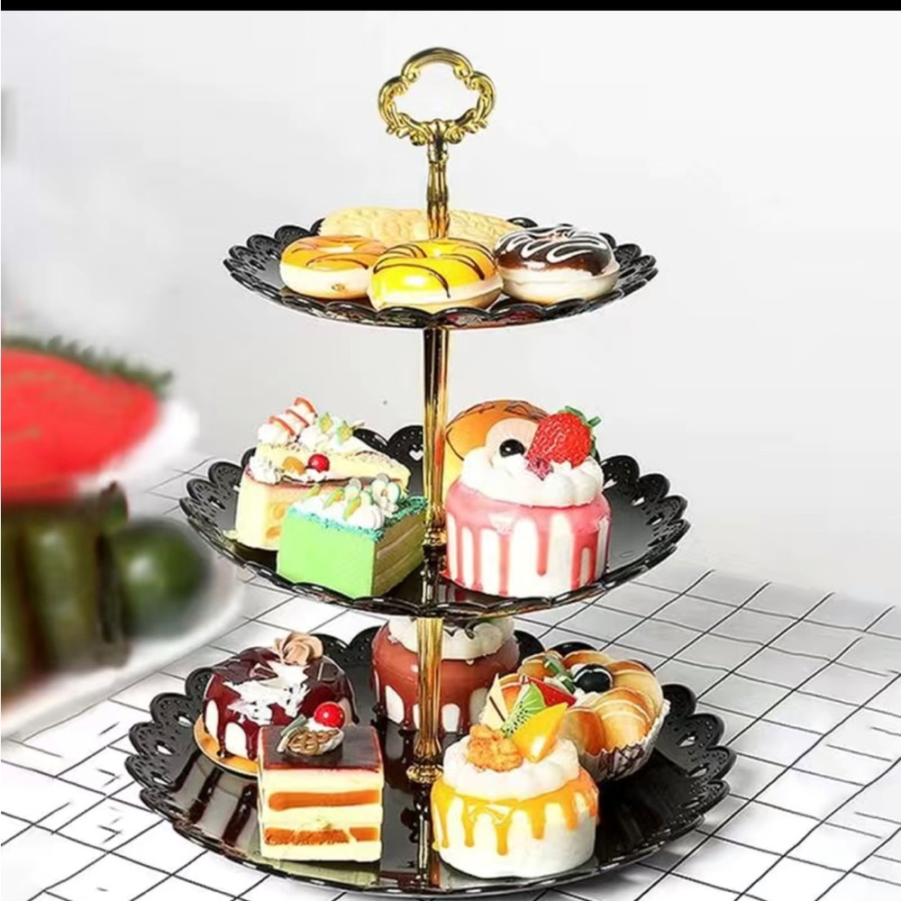 3 Tier Cake Stand, Dessert Cupcake Tower Tray, Cupcake Holder. Set of 2 Towers